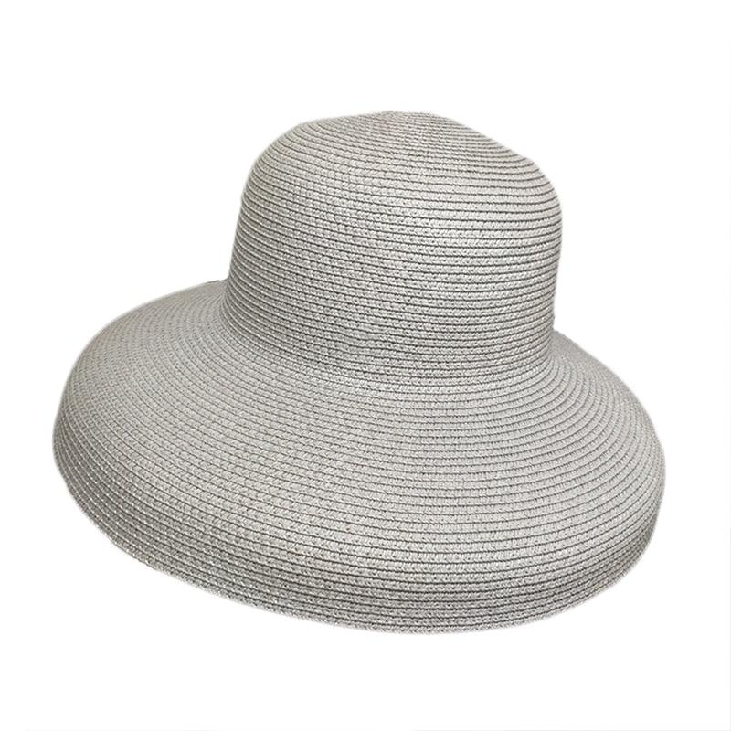 Summer Vintage Style Hat Women Girls Solid Color Beach Summer Big Sun Hat Breathable Elegant Color Anti-UV Holiday Beach Hat Holiday  Big Sun Cap For Traveling Charming Design Stevvex