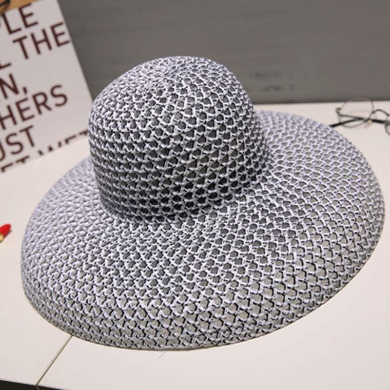 Summer Vintage Style Hat Women Girls Solid Color Beach Summer Big Sun Hat Breathable Elegant Color Anti-UV Holiday Beach Hat Holiday  Big Sun Cap For Traveling Charming Design Stevvex