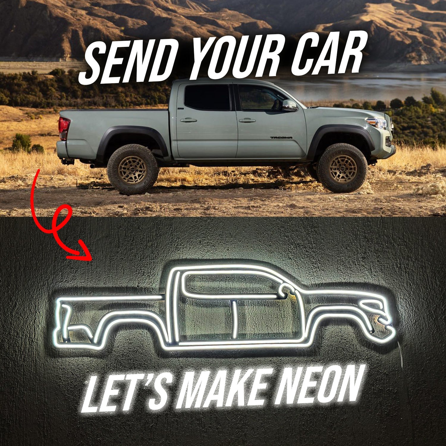 Your Personalized Metal Neon Car Wall Art - MTN0051 Modello Turbo