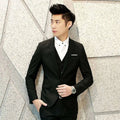 Textured Black Tailored Men’s Suit Three-Piece
