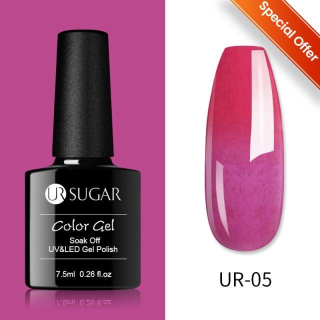 Thermal Shiny Nail Polish Change Color Effect Gel UV Semi Permanent Stylish Three Layer Effect For Womens