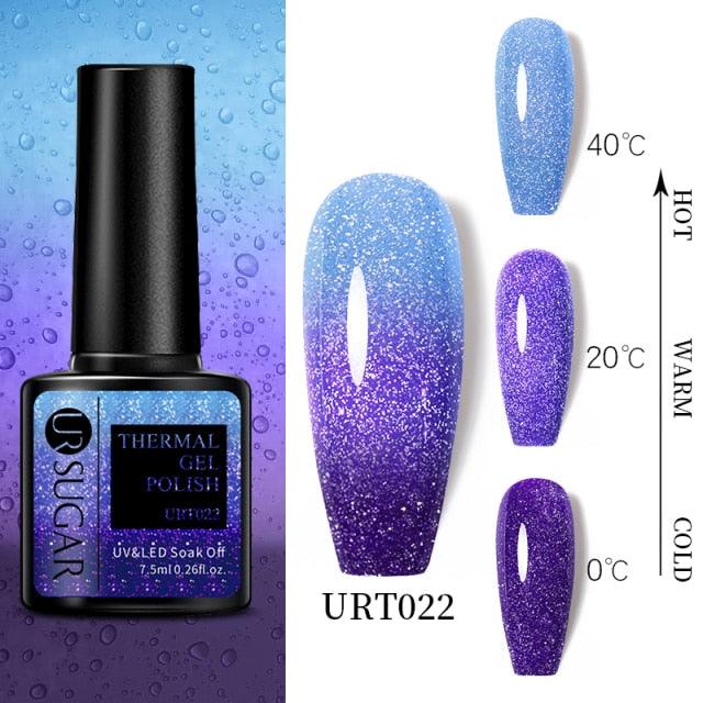 Thermal Shiny Nail Polish Change Color Effect Gel UV Semi Permanent Stylish Three Layer Effect For Womens
