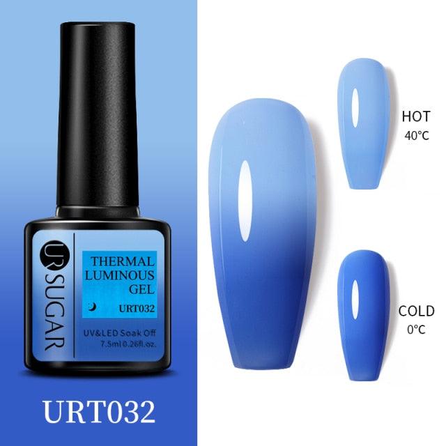 Thermal Shiny Nail Polish Change Color Effect Gel UV Semi Permanent Stylish Three Layer Effect For Womens