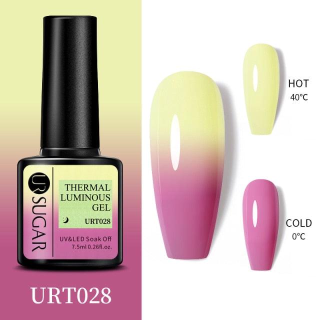 Thermal Shiny Nail Polish Change Color Effect Gel UV Semi Permanent Stylish Three Layer Effect For Womens