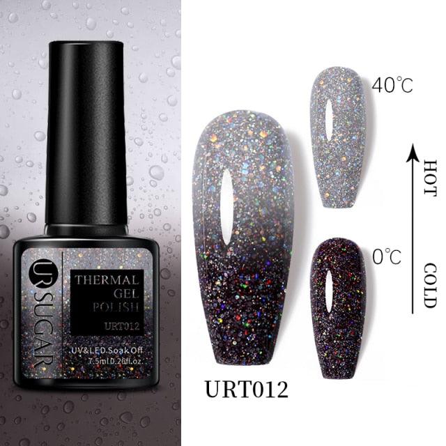 Thermal Shiny Nail Polish Change Color Effect Gel UV Semi Permanent Stylish Three Layer Effect For Womens