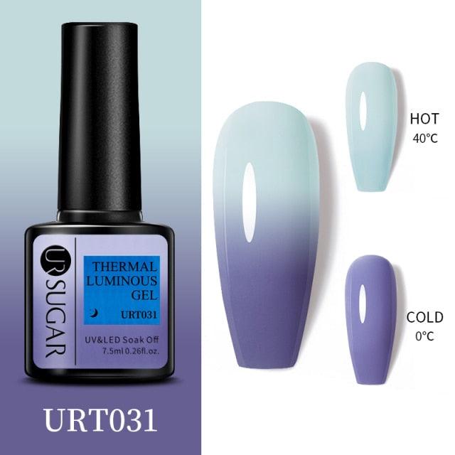 Thermal Shiny Nail Polish Change Color Effect Gel UV Semi Permanent Stylish Three Layer Effect For Womens