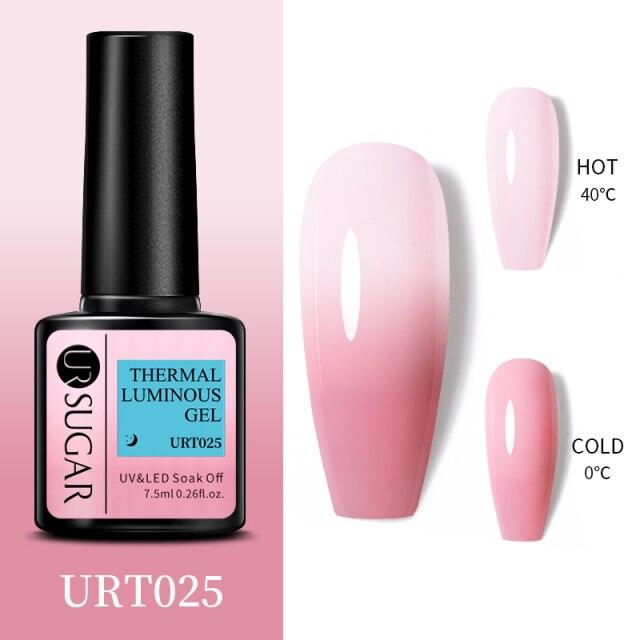 Thermal Shiny Nail Polish Change Color Effect Gel UV Semi Permanent Stylish Three Layer Effect For Womens