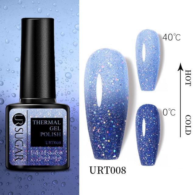 Thermal Shiny Nail Polish Change Color Effect Gel UV Semi Permanent Stylish Three Layer Effect For Womens