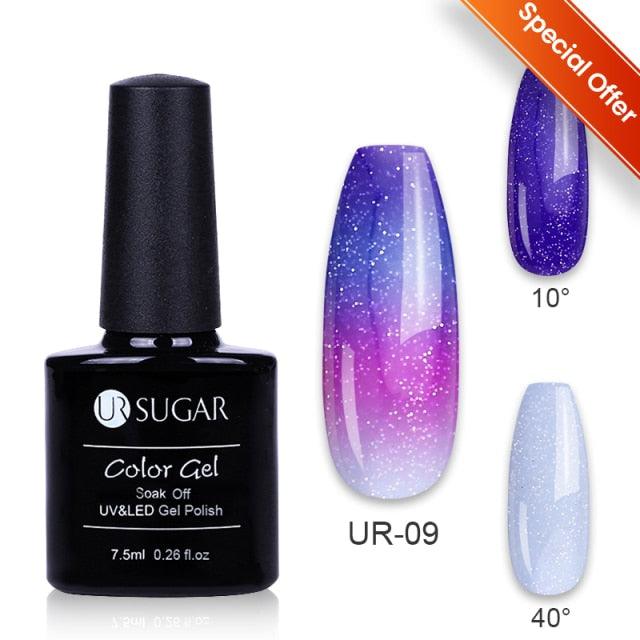 Thermal Shiny Nail Polish Change Color Effect Gel UV Semi Permanent Stylish Three Layer Effect For Womens