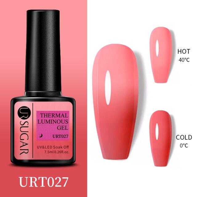Thermal Shiny Nail Polish Change Color Effect Gel UV Semi Permanent Stylish Three Layer Effect For Womens