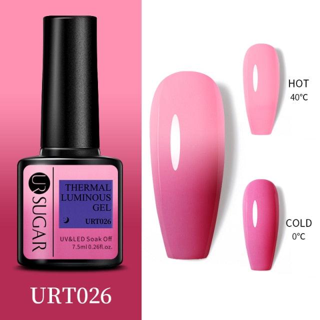 Thermal Shiny Nail Polish Change Color Effect Gel UV Semi Permanent Stylish Three Layer Effect For Womens