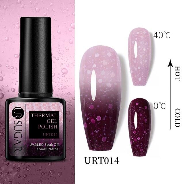 Thermal Shiny Nail Polish Change Color Effect Gel UV Semi Permanent Stylish Three Layer Effect For Womens