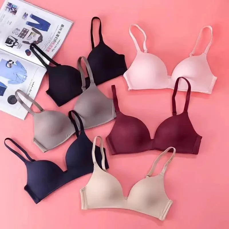 Seamless Bras for Women Push Up Bra No Wire Brassiere A B Cup Underwear Bra Three Quarters 3/4 Cup Thin Soft Stevvex
