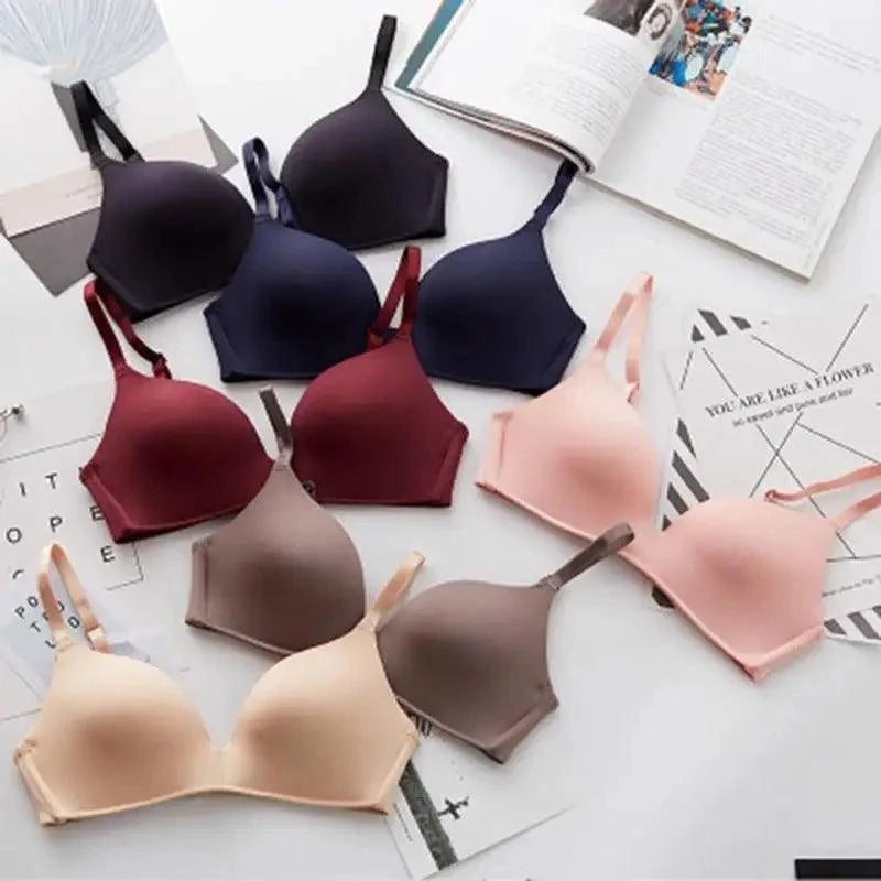 Seamless Bras for Women Push Up Bra No Wire Brassiere A B Cup Underwear Bra Three Quarters 3/4 Cup Thin Soft Stevvex