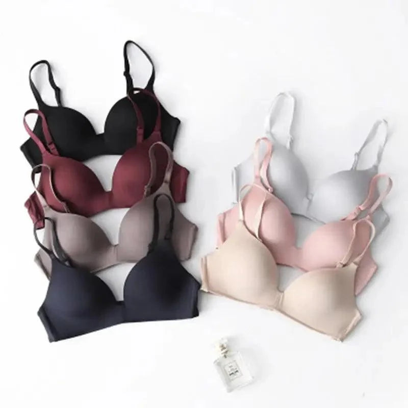 Seamless Bras for Women Push Up Bra No Wire Brassiere A B Cup Underwear Bra Three Quarters 3/4 Cup Thin Soft Stevvex