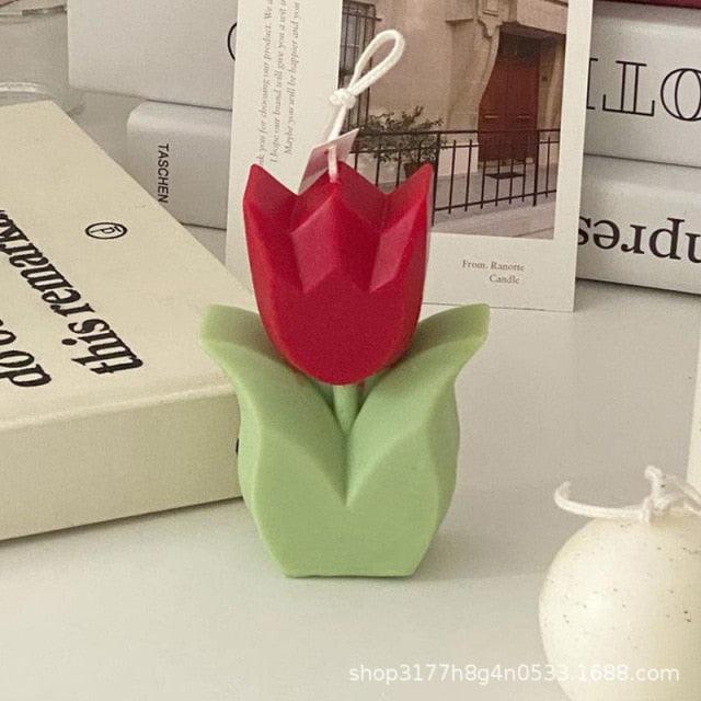 Tulip Candle Aroma Decoration Wedding Souvenir Birthday Gift Decoration Candles Handmade Delicate Tulip Flower Shape Candle  Perfect for Birthday Party Wedding Spa Home Decor