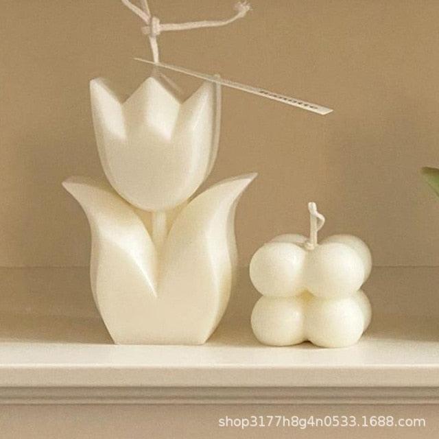 Tulip Candle Aroma Decoration Wedding Souvenir Birthday Gift Decoration Candles Handmade Delicate Tulip Flower Shape Candle  Perfect for Birthday Party Wedding Spa Home Decor