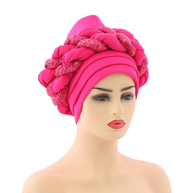 Turbans Pleated Soft Beanie Headwrap Lightweight African Hat Arab Wrap Elegant Muslim Turban Scarf Women Hijabs Hair Accessories Cap bonnet for Women Stevvex