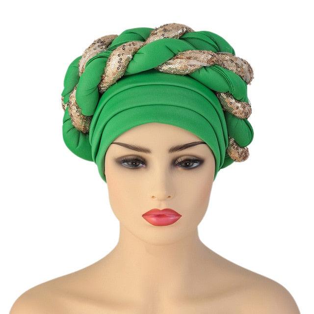 Turbans Pleated Soft Beanie Headwrap Lightweight African Hat Arab Wrap Elegant Muslim Turban Scarf Women Hijabs Hair Accessories Cap bonnet for Women Stevvex