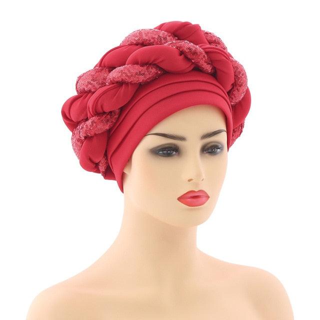 Turbans Pleated Soft Beanie Headwrap Lightweight African Hat Arab Wrap Elegant Muslim Turban Scarf Women Hijabs Hair Accessories Cap bonnet for Women Stevvex