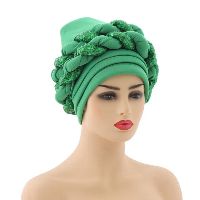 Turbans Pleated Soft Beanie Headwrap Lightweight African Hat Arab Wrap Elegant Muslim Turban Scarf Women Hijabs Hair Accessories Cap bonnet for Women Stevvex