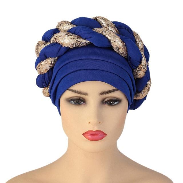 Turbans Pleated Soft Beanie Headwrap Lightweight African Hat Arab Wrap Elegant Muslim Turban Scarf Women Hijabs Hair Accessories Cap bonnet for Women Stevvex