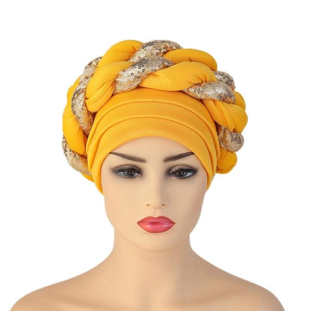 Turbans Pleated Soft Beanie Headwrap Lightweight African Hat Arab Wrap Elegant Muslim Turban Scarf Women Hijabs Hair Accessories Cap bonnet for Women Stevvex