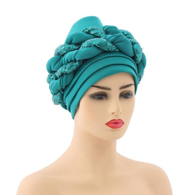 Turbans Pleated Soft Beanie Headwrap Lightweight African Hat Arab Wrap Elegant Muslim Turban Scarf Women Hijabs Hair Accessories Cap bonnet for Women Stevvex