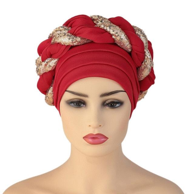 Turbans Pleated Soft Beanie Headwrap Lightweight African Hat Arab Wrap Elegant Muslim Turban Scarf Women Hijabs Hair Accessories Cap bonnet for Women Stevvex