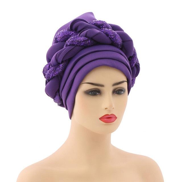 Turbans Pleated Soft Beanie Headwrap Lightweight African Hat Arab Wrap Elegant Muslim Turban Scarf Women Hijabs Hair Accessories Cap bonnet for Women Stevvex