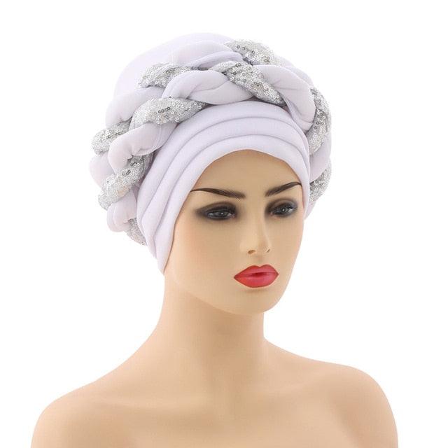 Turbans Pleated Soft Beanie Headwrap Lightweight African Hat Arab Wrap Elegant Muslim Turban Scarf Women Hijabs Hair Accessories Cap bonnet for Women Stevvex