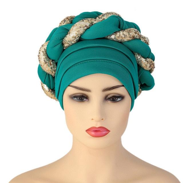 Turbans Pleated Soft Beanie Headwrap Lightweight African Hat Arab Wrap Elegant Muslim Turban Scarf Women Hijabs Hair Accessories Cap bonnet for Women Stevvex