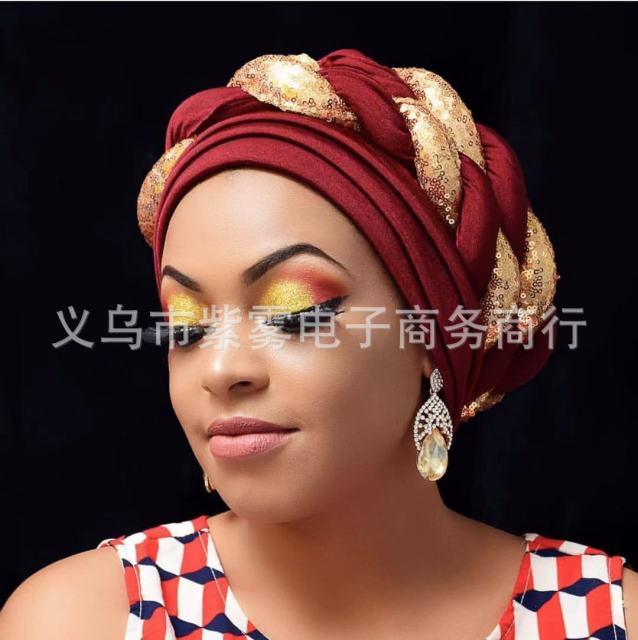 Turbans Pleated Soft Beanie Headwrap Lightweight African Hat Arab Wrap Elegant Muslim Turban Scarf Women Hijabs Hair Accessories Cap bonnet for Women Stevvex