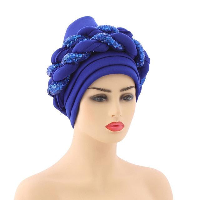 Turbans Pleated Soft Beanie Headwrap Lightweight African Hat Arab Wrap Elegant Muslim Turban Scarf Women Hijabs Hair Accessories Cap bonnet for Women Stevvex