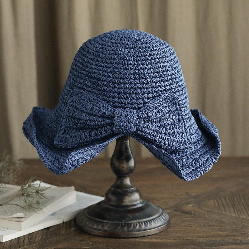 Unique Fashionable Bow Sun Hat Wide Floppy Summer Hats For Women Beach Straw Modern Bucket Hat Women's Summer Foldable Wide Breathable Outdoor Sun Hat Stevvex