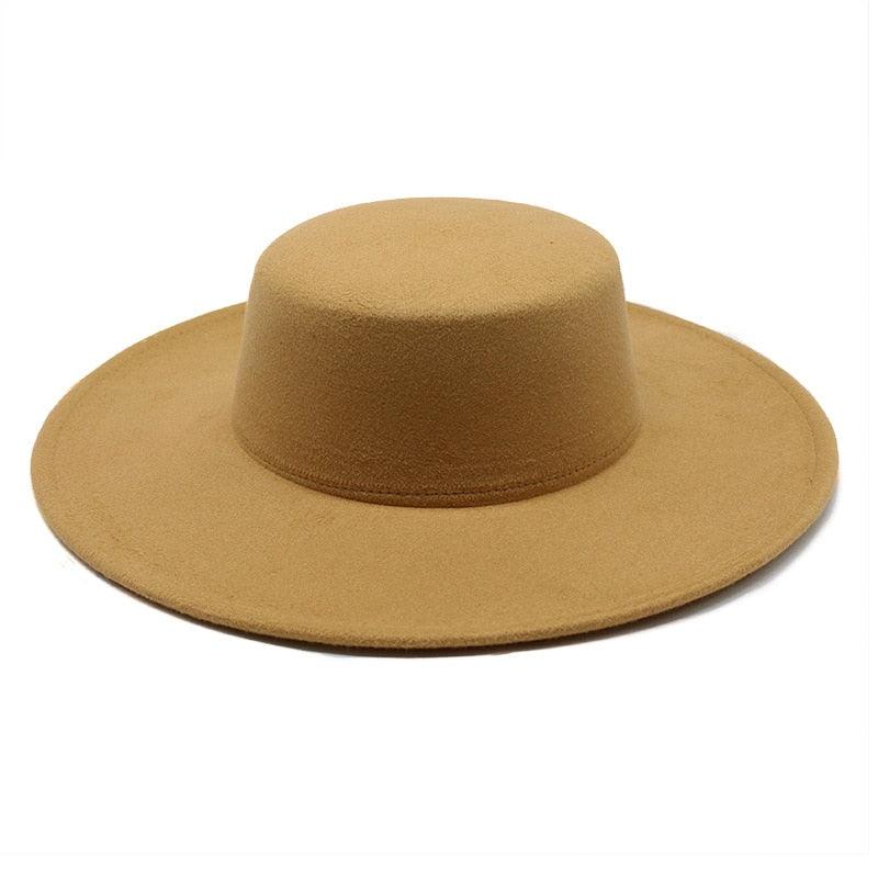 Unique Style Fedora Hats For Women Retro New Trendy Wide Brim Cap For Summer Party Women's Hat Big Fedora Hat Luxury Wedding Hats Flat Top Hat Stevvex