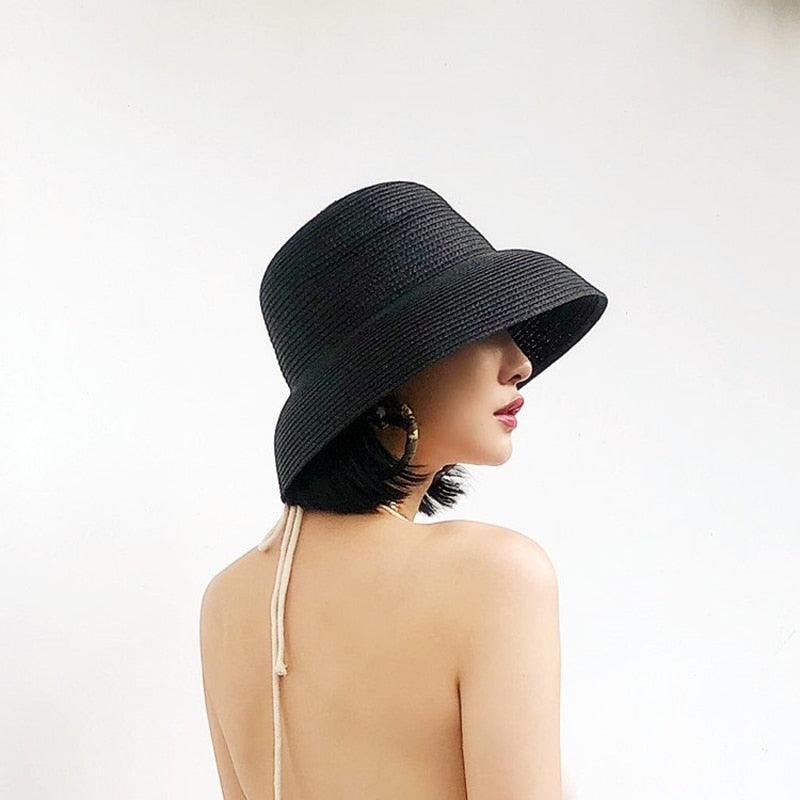 Unique Vintage Handmade Women Summer Hat Stylish Design Women's Summer Hat  Beach Holiday Foldable Comfortable Hat For Summer Portable Luxury Female Wide Hat Solid Color Stevvex