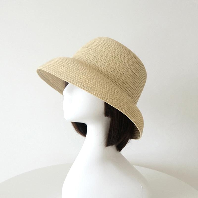 Unique Vintage Handmade Women Summer Hat Stylish Design Women's Summer Hat  Beach Holiday Foldable Comfortable Hat For Summer Portable Luxury Female Wide Hat Solid Color Stevvex