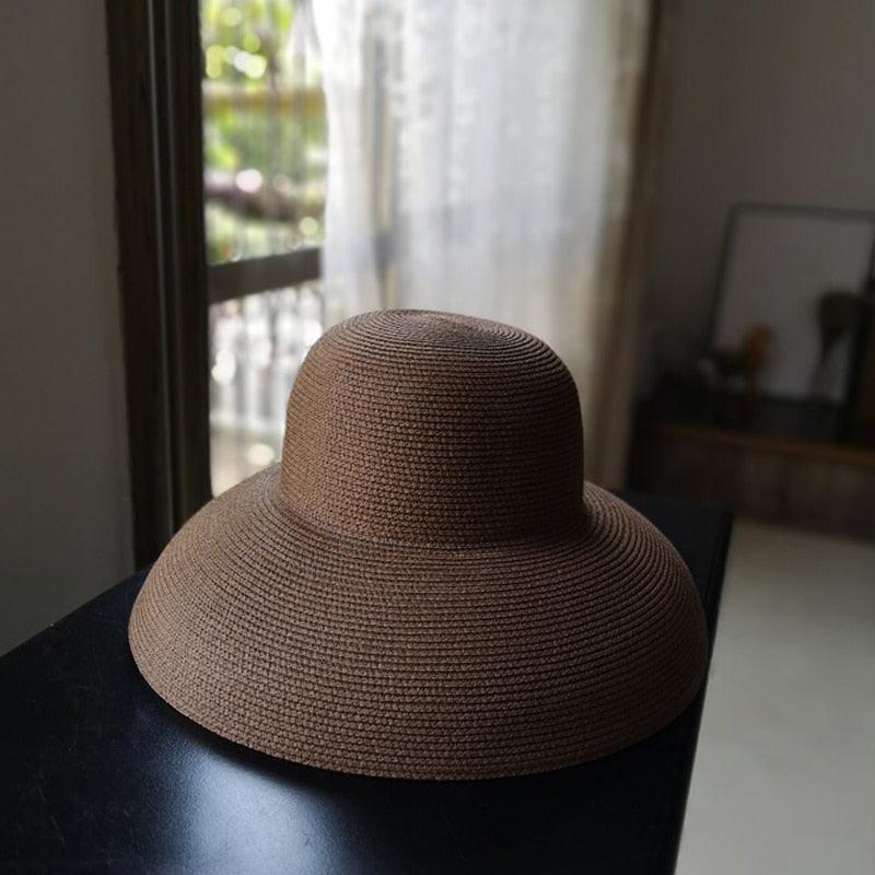 Unique Vintage Handmade Women Summer Hat Stylish Design Women's Summer Hat  Beach Holiday Foldable Comfortable Hat For Summer Portable Luxury Female Wide Hat Solid Color Stevvex
