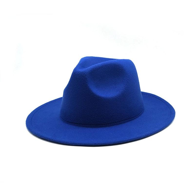 Unisex Autumn Winter Women's Hat Fedoras Big Brim Hats For Women Elegant Fedoras Warm Ladies Girls Hat Vintage Style Luxury Hat 56-58cm Stevvex