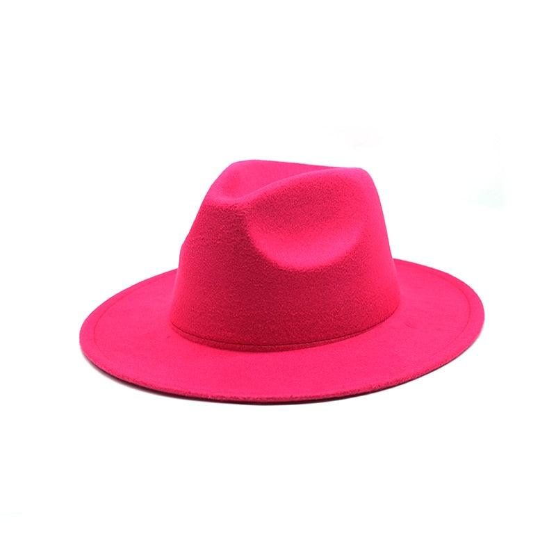 Unisex Autumn Winter Women's Hat Fedoras Big Brim Hats For Women Elegant Fedoras Warm Ladies Girls Hat Vintage Style Luxury Hat 56-58cm Stevvex