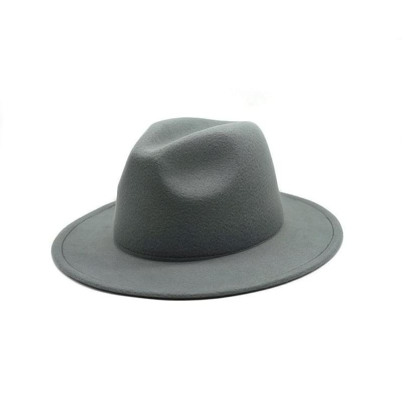 Unisex Autumn Winter Women's Hat Fedoras Big Brim Hats For Women Elegant Fedoras Warm Ladies Girls Hat Vintage Style Luxury Hat 56-58cm Stevvex