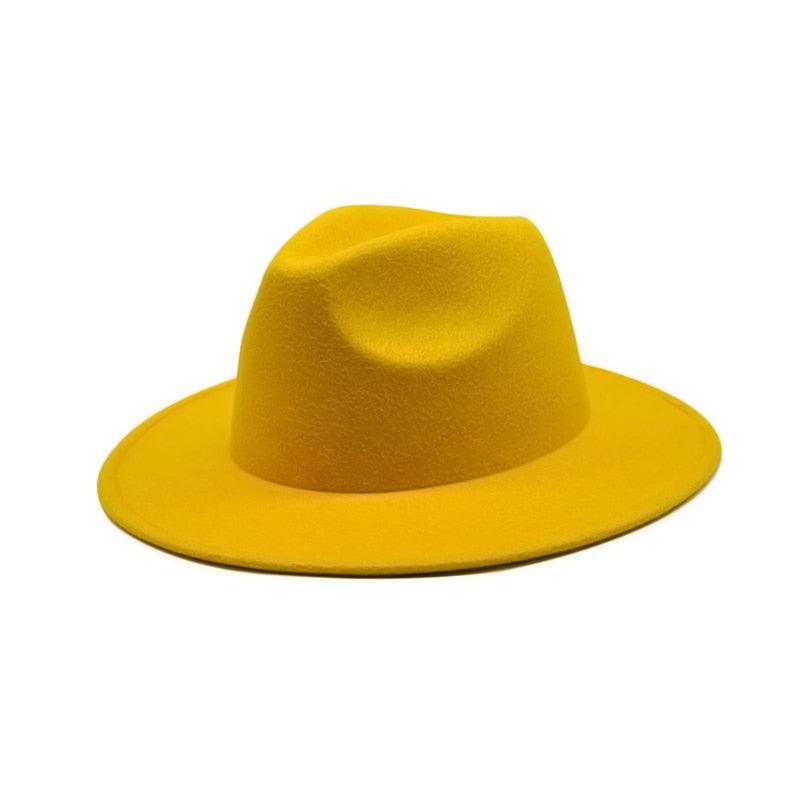 Unisex Autumn Winter Women's Hat Fedoras Big Brim Hats For Women Elegant Fedoras Warm Ladies Girls Hat Vintage Style Luxury Hat 56-58cm Stevvex