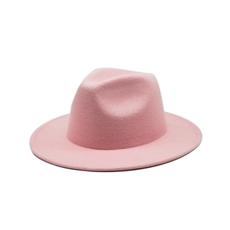 Unisex Autumn Winter Women's Hat Fedoras Big Brim Hats For Women Elegant Fedoras Warm Ladies Girls Hat Vintage Style Luxury Hat 56-58cm Stevvex