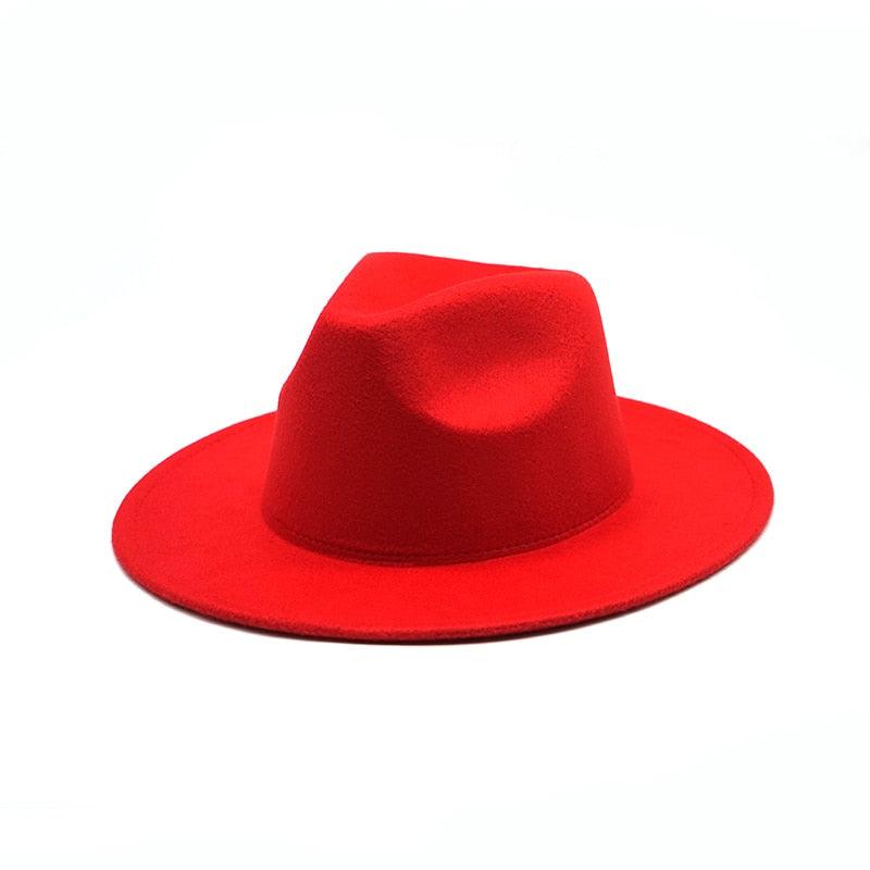 Unisex Autumn Winter Women's Hat Fedoras Big Brim Hats For Women Elegant Fedoras Warm Ladies Girls Hat Vintage Style Luxury Hat 56-58cm Stevvex