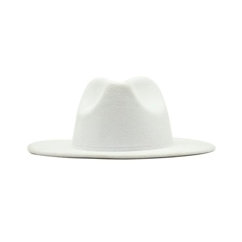 Unisex Autumn Winter Women's Hat Fedoras Big Brim Hats For Women Elegant Fedoras Warm Ladies Girls Hat Vintage Style Luxury Hat 56-58cm Stevvex