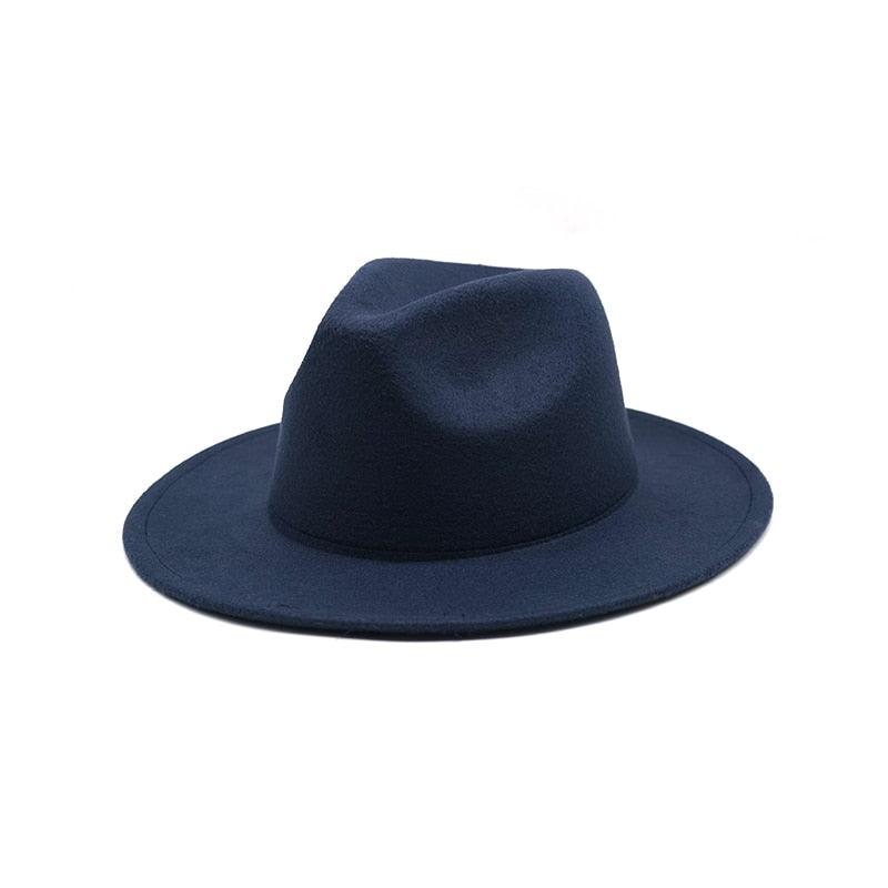 Unisex Autumn Winter Women's Hat Fedoras Big Brim Hats For Women Elegant Fedoras Warm Ladies Girls Hat Vintage Style Luxury Hat 56-58cm Stevvex
