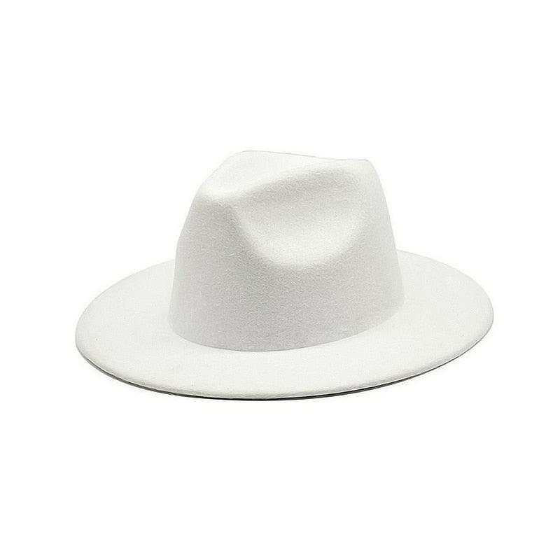 Unisex Autumn Winter Women's Hat Fedoras Big Brim Hats For Women Elegant Fedoras Warm Ladies Girls Hat Vintage Style Luxury Hat 56-58cm Stevvex