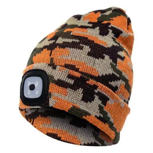 Unisex Fashion LED Light Knitted Hat For Men Women Trendy Elastic Beanie Cap Headlamp Winter Knit Lighted Headlight Headlamp Cap Stevvex