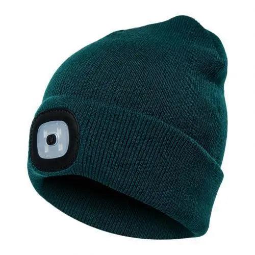 Unisex Fashion LED Light Knitted Hat For Men Women Trendy Elastic Beanie Cap Headlamp Winter Knit Lighted Headlight Headlamp Cap Stevvex